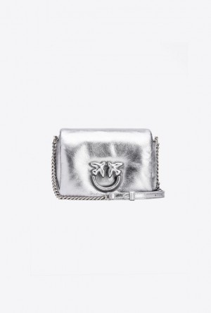 Pinko Baby Love Bag Click Puff Laminated SILVER-OLD SILVER | SN-PKO32820