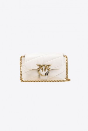 Pinko Baby Love Bag Puff Jewel WHITE+WHITE-ANTIQUE GOLD | SN-PKO32322