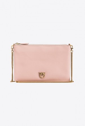 Pinko Classic Flat Love Bag Simply PINK/DUSTY PINK-ANTIQUE GOLD | SN-PKO32462