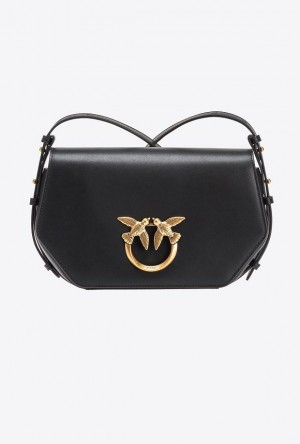 Pinko Classic Love Bag Click Hexagon Simply BLACK-ANTIQUE GOLD | SN-PKO32397