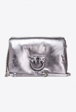 Pinko Classic Love Bag Click Puff Laminated SILVER-OLD SILVER | SN-PKO32569