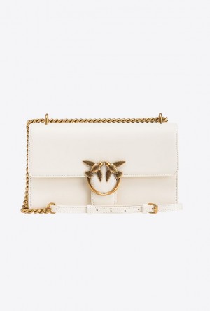 Pinko Classic Love Bag One Simply WHITE+WHITE-ANTIQUE GOLD | SN-PKO32612