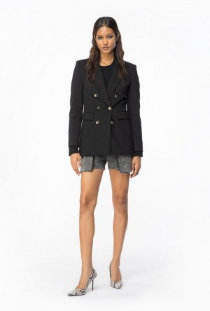 Pinko Double-breasted Full Milano Blazer LIMO BLACK | SN-PKO33929