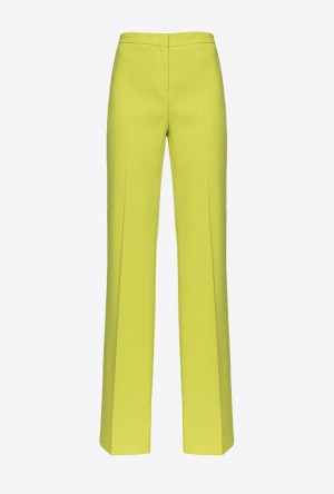 Pinko Flared Stretch Trousers LIME YELLOW | SN-PKO33710