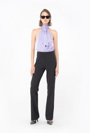 Pinko Halterneck Top In Light Satin LISIANTHUS LILAC | SN-PKO33185