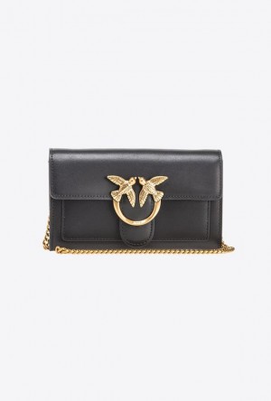 Pinko Love Bag One Wallet Simply BLACK-ANTIQUE GOLD | SN-PKO34288