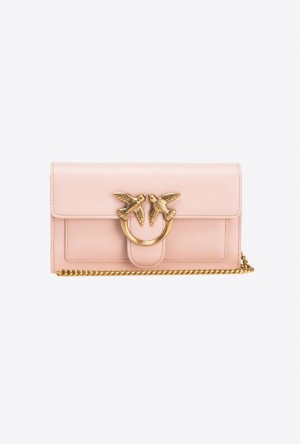 Pinko Love Bag One Wallet Simply PINK/DUSTY PINK-ANTIQUE GOLD | SN-PKO34259