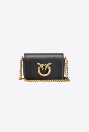 Pinko Micro Love Bag Click Simply BLACK-ANTIQUE GOLD | SN-PKO32359