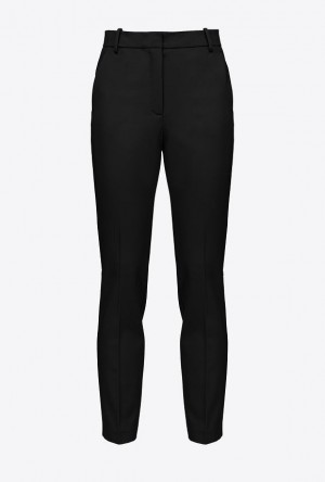 Pinko Milano-knit Cigarette Trousers LIMO BLACK | SN-PKO33713