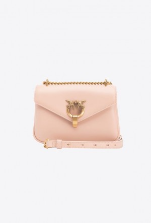 Pinko Mini Cupido Bag Messenger PINK/DUSTY PINK-ANTIQUE GOLD | SN-PKO32674