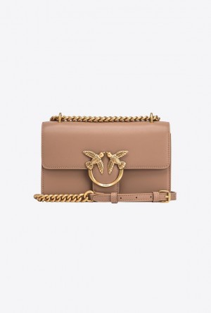 Pinko Mini Love Bag One Simply GINGER BISCUIT-ANTIQUE GOLD | SN-PKO32746