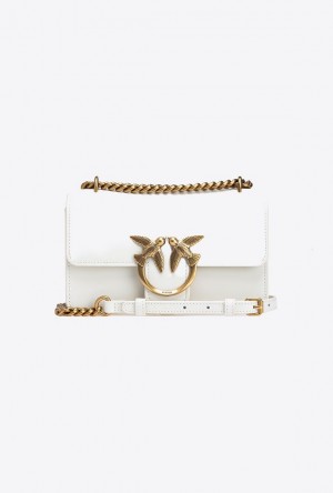 Pinko Mini Love Bag One Simply WHITE+WHITE-ANTIQUE GOLD | SN-PKO32531