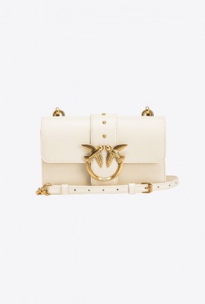 Pinko Mini Love Bag One Simply WHITE+WHITE-ANTIQUE GOLD | SN-PKO32755