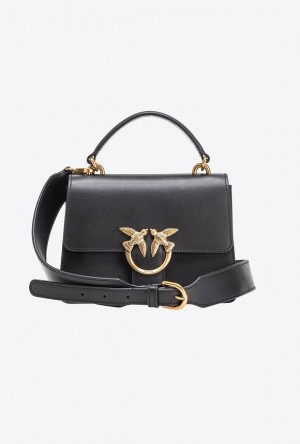 Pinko Mini Love Bag One Top Handle Light Simply BLACK-ANTIQUE GOLD | SN-PKO32382