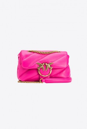 Pinko Mini Love Bag Puff Maxi Quilt PINKO PINK-ANTIQUE GOLD | SN-PKO32751