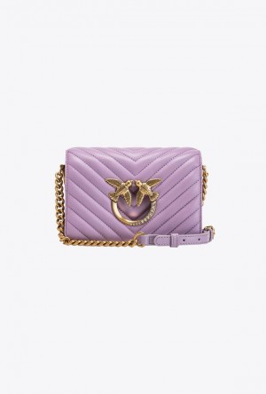 Pinko Mini Love Bag Click Chevron Jewel IRIS-ANTIQUE GOLD | SN-PKO32372