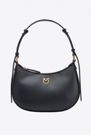 Pinko Mini Love Bag Half Moon Simply BLACK-ANTIQUE GOLD | SN-PKO32466