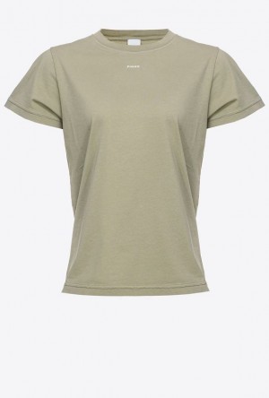 Pinko Mini-logo T-shirt VERTIVER GREEN | SN-PKO33263