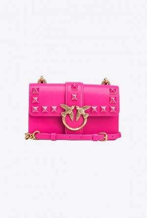 Pinko Mini Love Bag One Painted Studs PINKO PINK-ANTIQUE GOLD | SN-PKO32539