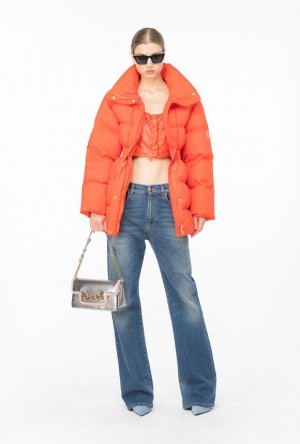 Pinko Padded High-neck Jacket SURIMI ORANGE | SN-PKO33617