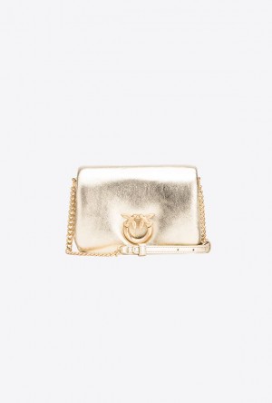 Pinko Pinko Galleria Baby Love Bag Click Puff In Laminated Nappa Leather GOLD-BLOCK COLOUR | SN-PKO32921