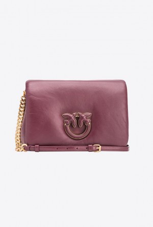 Pinko Pinko Galleria Classic Love Bag Click Puff BURGUNDY - WINDSOR WINE-BRUSHED GOLD | SN-PKO32923