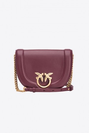 Pinko Pinko Galleria Classic Love Bag Click Round BURGUNDY - WINDSOR WINE-BRUSHED GOLD | SN-PKO32953