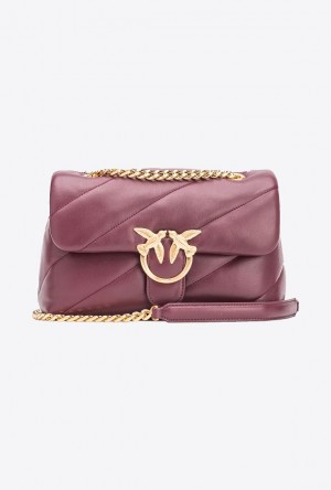 Pinko Pinko Galleria Classic Love Bag Puff BURGUNDY - WINDSOR WINE-BRUSHED GOLD | SN-PKO32576