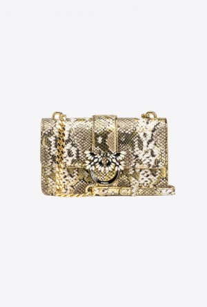 Pinko Pinko Galleria Laminated Reptile Mini Love Bag One HI7Y | SN-PKO32911