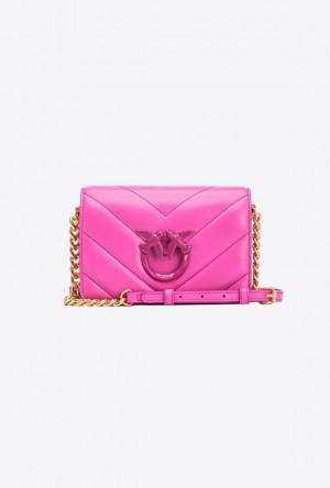 Pinko Pinko Galleria Mini Love Bag Click Big Chevron Opposite STRAWBERRY+COLOUR CONTRASTING COLOUR | SN-PKO32705