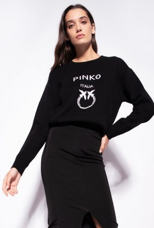 Pinko Pinko Love Birds Pullover BLACK/WHITE | SN-PKO33412