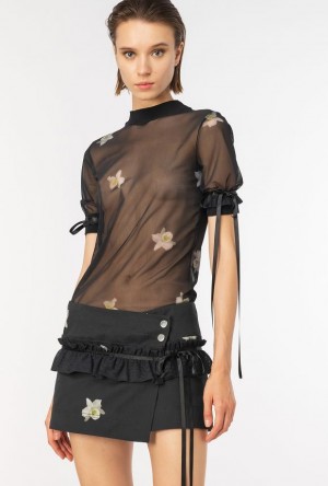 Pinko Pinko Reimagine Tulle Top By Patrick Mcdowell BLACK/WHITE | SN-PKO33332