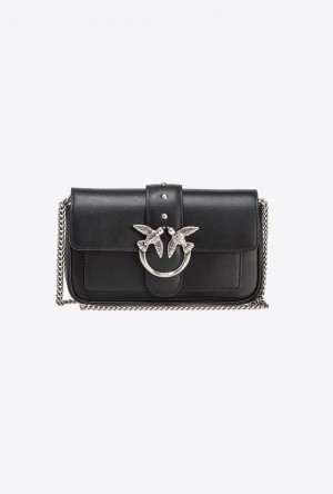 Pinko Pocket Love Bag One Simply BLACK-OLD SILVER | SN-PKO32781