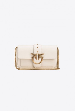 Pinko Pocket Love Bag One Simply WHITE+WHITE-ANTIQUE GOLD | SN-PKO32793