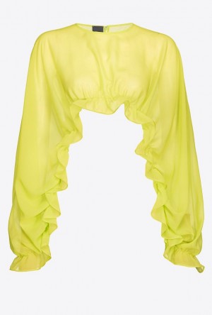 Pinko Ruffled Shrug LIME YELLOW | SN-PKO34381