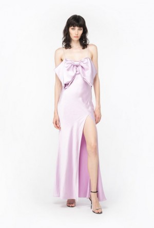 Pinko Satin Dress With Bow ORCHID BUNCH | SN-PKO33032