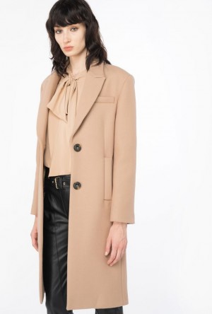 Pinko Straight-cut Cloth Coat MOCHA CAMEL | SN-PKO33629