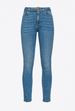 Pinko Stretch Skinny Jeans With Belt MEDIUM VINTAGE WASH | SN-PKO33989