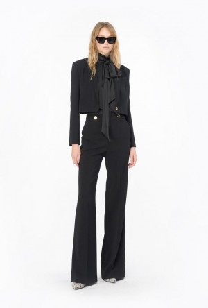 Pinko Trousers With Golden Buttons LIMO BLACK | SN-PKO33770