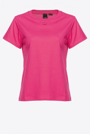 Pinko T-shirt With Micro Pinko Logo BEETROOT | SN-PKO33264