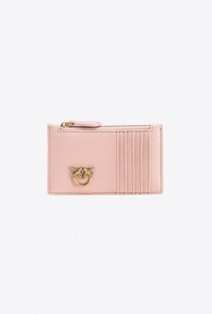 Pinko Zipped Card Holder PINK/DUSTY PINK-ANTIQUE GOLD | SN-PKO34263