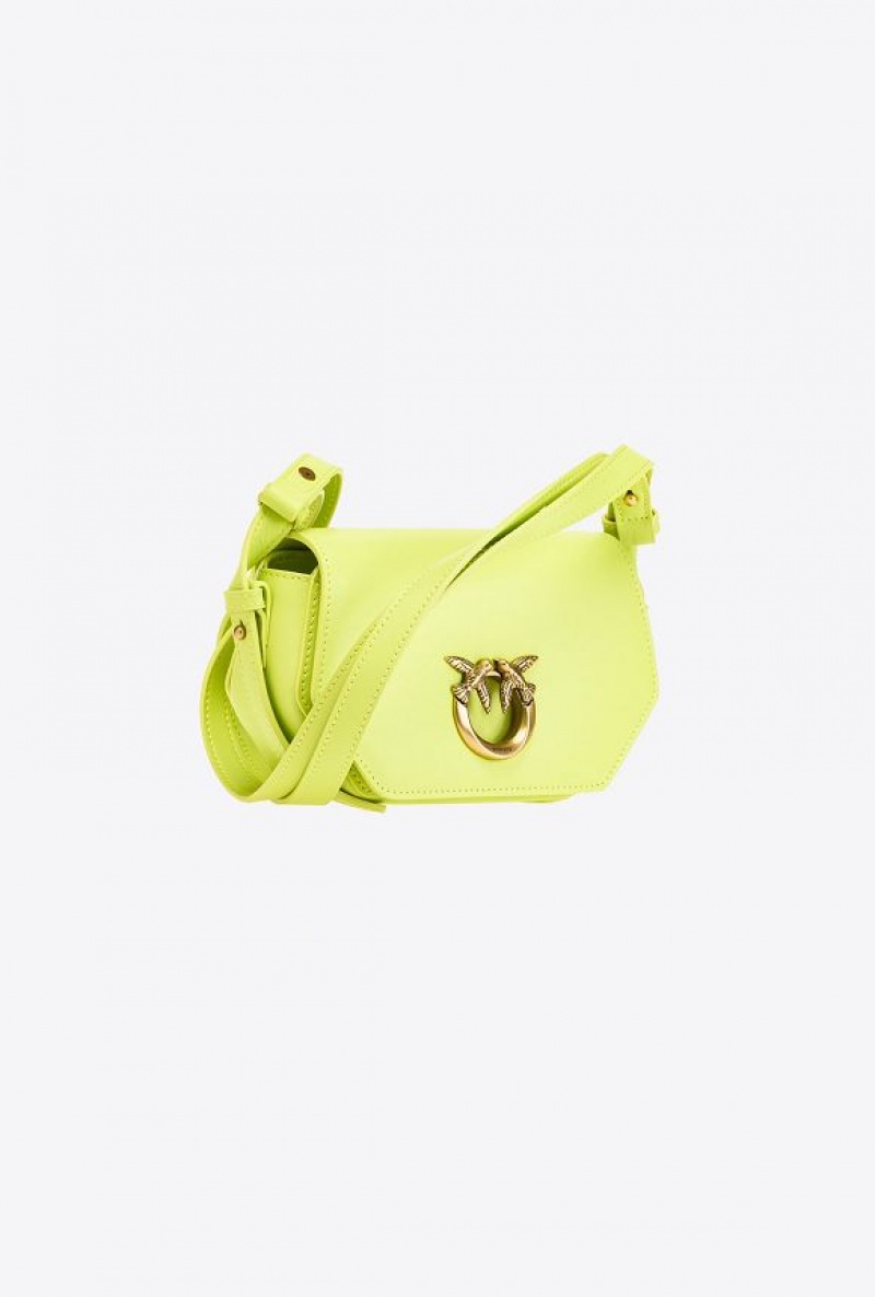 Pinko Baby Love Bag Click Hexagon Simply CITRON YELLOW-ANTIQUE GOLD | SN-PKO32434