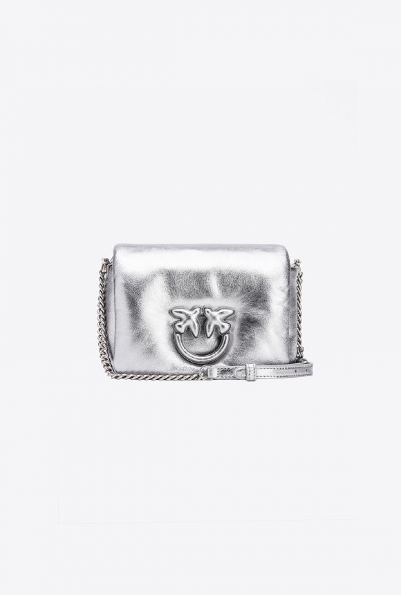 Pinko Baby Love Bag Click Puff Laminated SILVER-OLD SILVER | SN-PKO32719