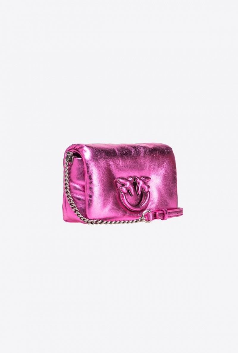 Pinko Baby Love Bag Click Puff Laminated PINKO PINK-OLD SILVER | SN-PKO32720