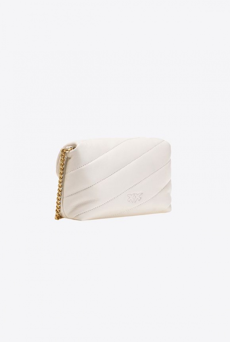 Pinko Baby Love Bag Puff Jewel WHITE+WHITE-ANTIQUE GOLD | SN-PKO32646