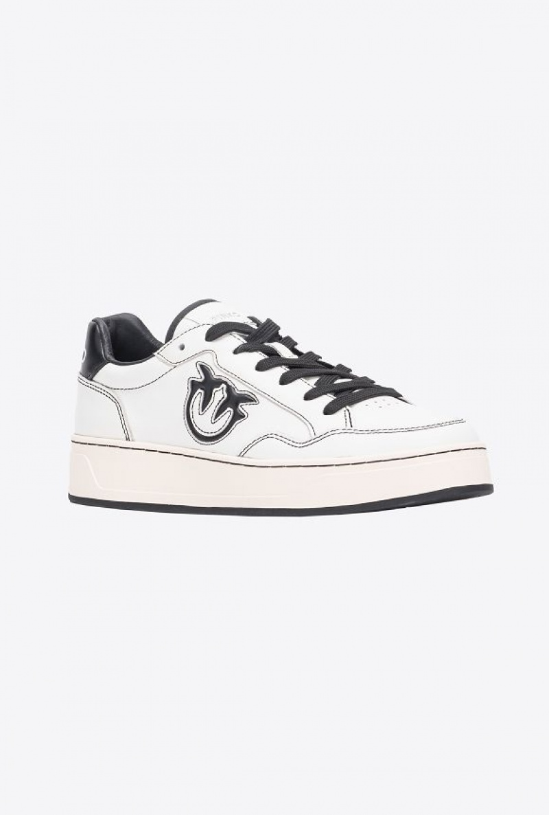 Pinko Basketball Sneakers With Logo OFF-WHITE/BLACK | SN-PKO34116