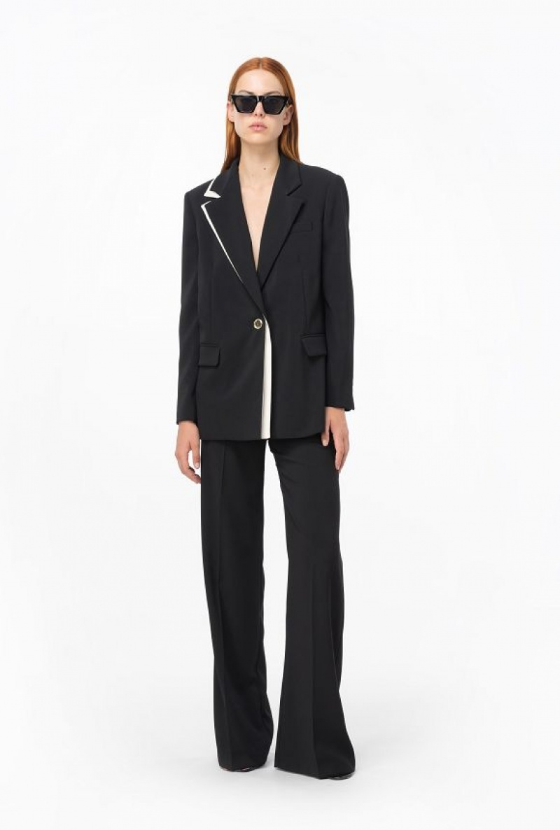 Pinko Blazer With Contrasting Detail BLACK/ECRU | SN-PKO33945