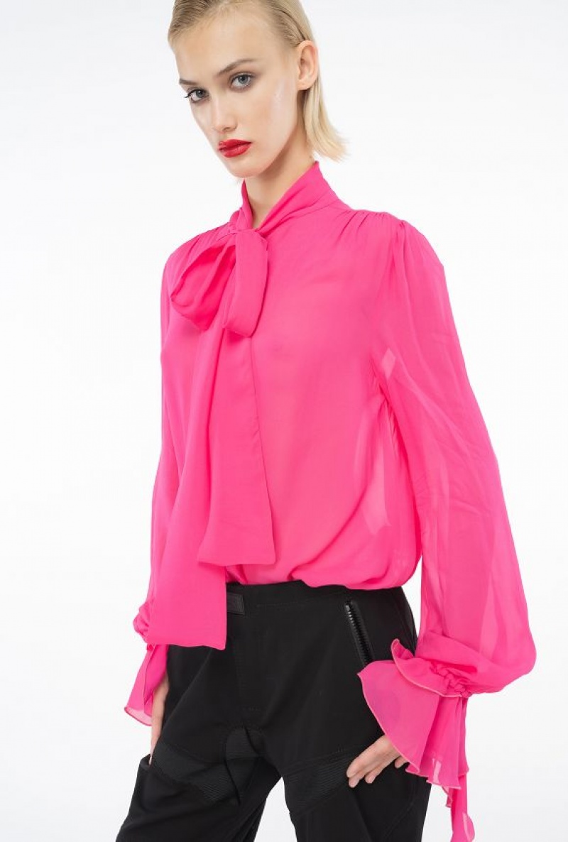 Pinko Blouse With Bow And Ruching BEETROOT | SN-PKO33190