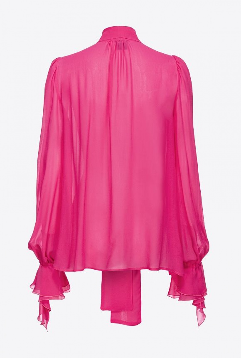 Pinko Blouse With Bow And Ruching BEETROOT | SN-PKO33190