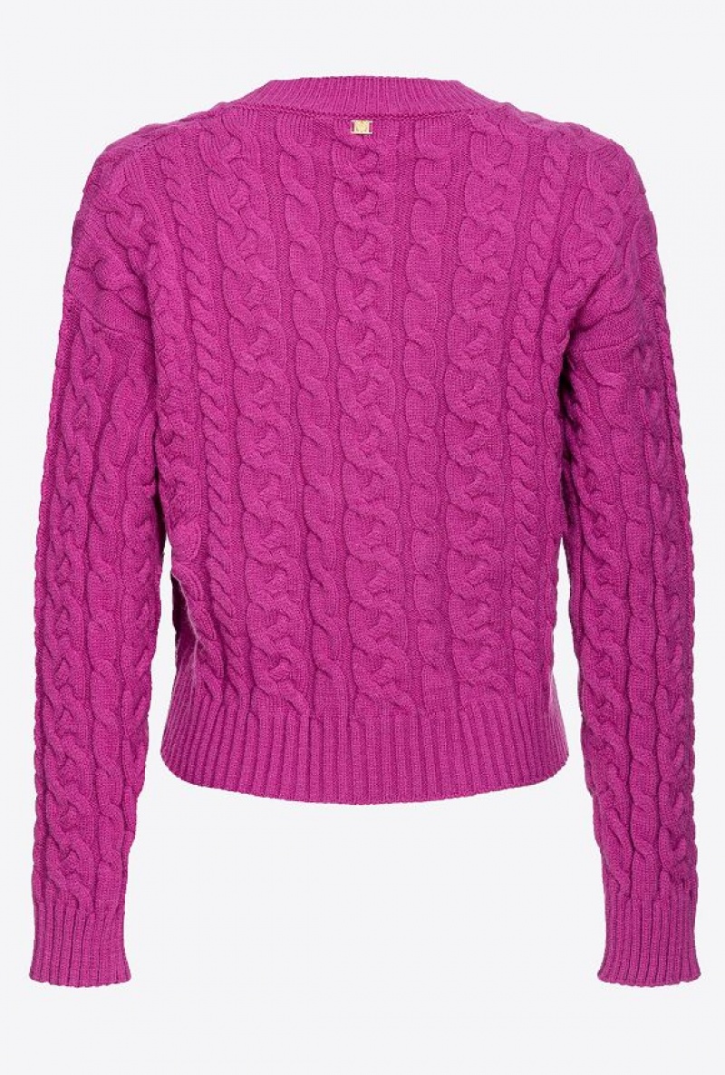 Pinko Cable-knit Sweater ORCHID PURPLE | SN-PKO33500